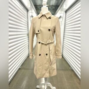 NWT - Mango - Cream Faux Leather trench coat - S
